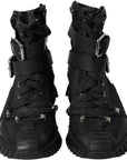 Dolce & Gabbana Black Nylon NS1 High Top Sneakers Shoes