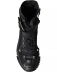 Dolce & Gabbana Black Nylon NS1 High Top Sneakers Shoes