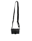 Dolce & Gabbana Black Logo Plaque Leather Buckled Shoulder Crossbody Bag