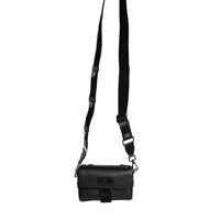 Dolce & Gabbana Black Logo Plaque Leather Buckled Shoulder Crossbody Bag