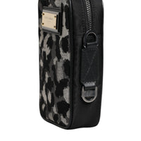 Dolce & Gabbana Multicolor Camouflage Jacquard Logo Plaque Crossbody Bag