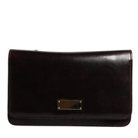 Dolce & Gabbana Maroon Horse Leather Logo Plaque Mini Crossbody Bag