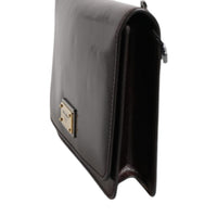 Dolce & Gabbana Maroon Horse Leather Logo Plaque Mini Crossbody Bag