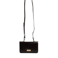 Dolce & Gabbana Maroon Horse Leather Logo Plaque Mini Crossbody Bag