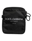 Dolce & Gabbana Black Logo Print Scuba Crossbody Shoulder Bag