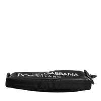 Dolce & Gabbana Black Logo Print Scuba Crossbody Shoulder Bag