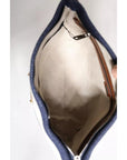 Dolce & Gabbana Blue White Stripes Logo Plaque Tote Bag