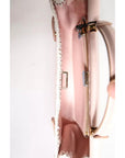 Dolce & Gabbana Light Pink Logo Plaque Soft Leather Strap Crossbody Bag