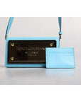 Dolce & Gabbana Blue Branded Maxi Plate Leather Crossbody Phone Bag