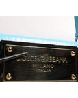 Dolce & Gabbana Blue Branded Maxi Plate Leather Crossbody Phone Bag
