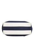 Dolce & Gabbana White Navy Striped Canvas Top Handle Tote Tote Bag