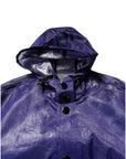 Dolce & Gabbana Dark Blue Cotton Hooded Men Raincoat Jacket