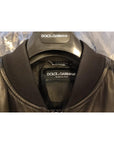 Dolce & Gabbana Black Lambskin Full Zip Biker Blouson Jacket