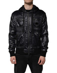 Dolce & Gabbana Black Nylon Hooded Full Zip Blouson Jacket