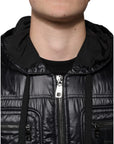 Dolce & Gabbana Black Nylon Hooded Full Zip Blouson Jacket