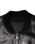 Dolce & Gabbana Black Leather Full Zip Biker Blouson Jacket