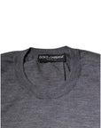 Dolce & Gabbana Gray Cashmere Crew Neck Pullover Sweater