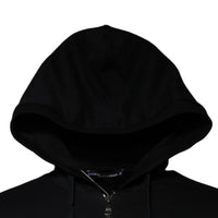 Dolce & Gabbana Black Logo Full Zip Hooded Sweatshirt Sweater