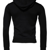 Dolce & Gabbana Black Logo Full Zip Hooded Sweatshirt Sweater