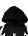 Dolce & Gabbana Black White Logo Hooded Sweatshirt Sweater