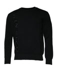 Dolce & Gabbana Black Nylon Logo Crew Neck Pullover Sweater