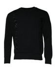 Dolce & Gabbana Black Nylon Logo Crew Neck Pullover Sweater