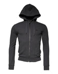 Dolce & Gabbana Gray Logo Full Zip Hooded Sweatshirt Sweater