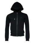 Dolce & Gabbana Black Logo Full Zip Hooded Sweatshirt Sweater