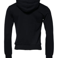 Dolce & Gabbana Black Logo Full Zip Hooded Sweatshirt Sweater