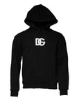 Dolce & Gabbana Black Logo Cotton Hooded Sweatshirt Sweater