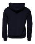 Dolce & Gabbana Blue Crown Cotton Hooded Sweatshirt Sweater