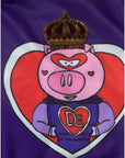 Dolce & Gabbana Purple Year Of The Pig Full Zip Bomber Sweater