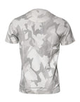 Dolce & Gabbana White Gray Camouflage Cotton Crew Neck T-shirt