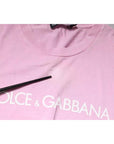 Dolce & Gabbana Pink Logo Print Cotton Crew Neck T-shirt