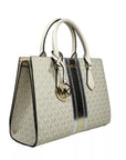 Michael Kors Sheila Medium Crossbody Satchel Purse Bag Pale Gold