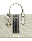 Michael Kors Sheila Medium Crossbody Satchel Purse Bag Pale Gold