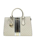 Michael Kors Sheila Medium Crossbody Satchel Purse Bag Pale Gold