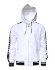 Dolce & Gabbana White Full Zip Hooded Sweatshirt Sweater