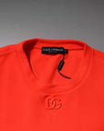 Dolce & Gabbana Red Logo Polyester Crew Neck Sweatshirt Sweater