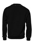 Dolce & Gabbana Black Logo Stud Pullover Sweatshirt Sweater