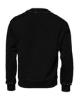 Dolce & Gabbana Black Logo Stud Pullover Sweatshirt Sweater