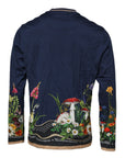 Dolce & Gabbana Blue Floral Logo CrewNeck Pullover Sweater