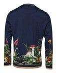 Dolce & Gabbana Blue Floral Logo CrewNeck Pullover Sweater