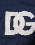 Dolce & Gabbana Blue Floral Logo CrewNeck Pullover Sweater