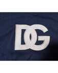 Dolce & Gabbana Blue Floral Logo CrewNeck Pullover Sweater
