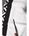 Dolce & Gabbana White Black Printed Cotton Sweatshirt Sweater
