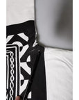 Dolce & Gabbana White Black Print Cotton Sweatshirt Sweater