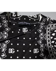 Dolce & Gabbana White Black Print Cotton Sweatshirt Sweater