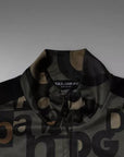 Dolce & Gabbana Army Green Polyester Logo Full Zip Sweater