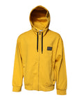 Dolce & Gabbana Yellow Logo Plaque Hooded Full Zip Sweater